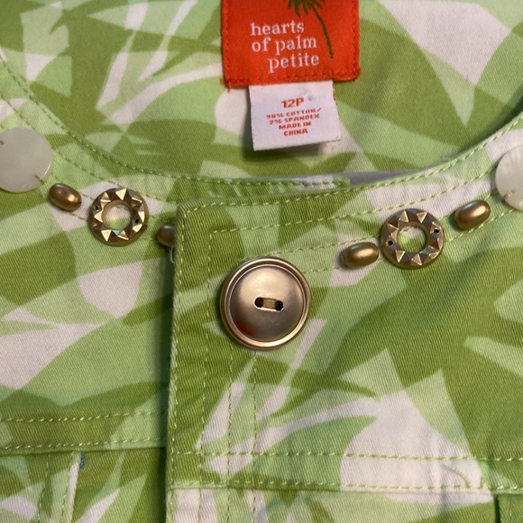 Hearts of Palm Petite Jacket brand new with tags size 12P green and white - Picture 13 of 15